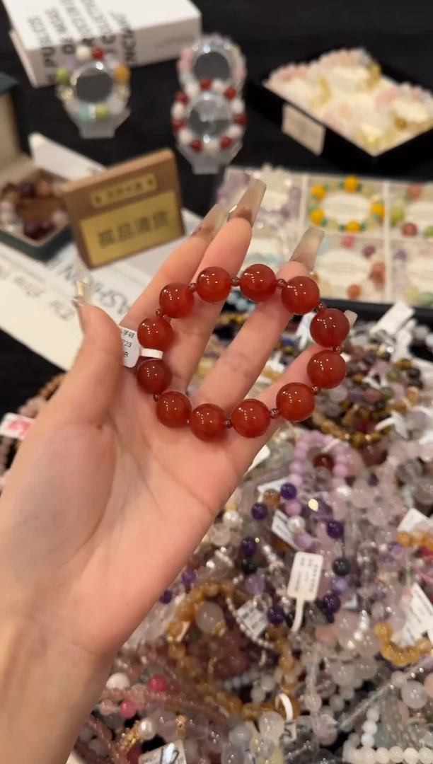 合金手链水晶红玛瑙x2723