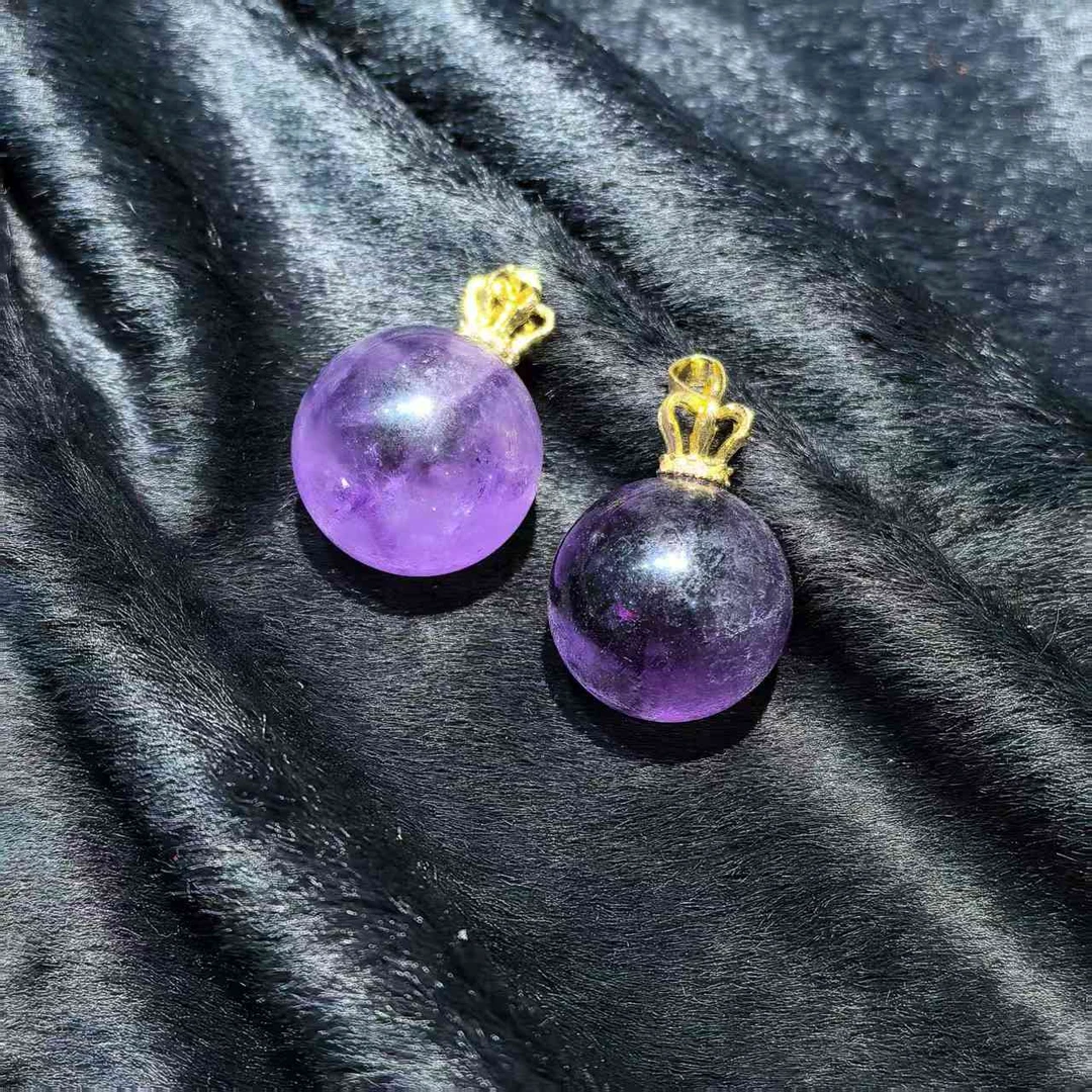 面面来财珠宝q-CT3878/紫钛晶紫圆珠-配麻花链-多样性发其一