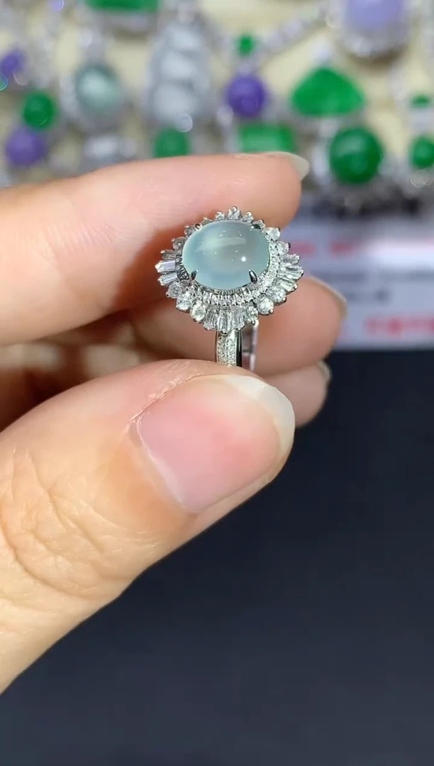 18K金镶嵌戒指翡翠514-中国好珍宝