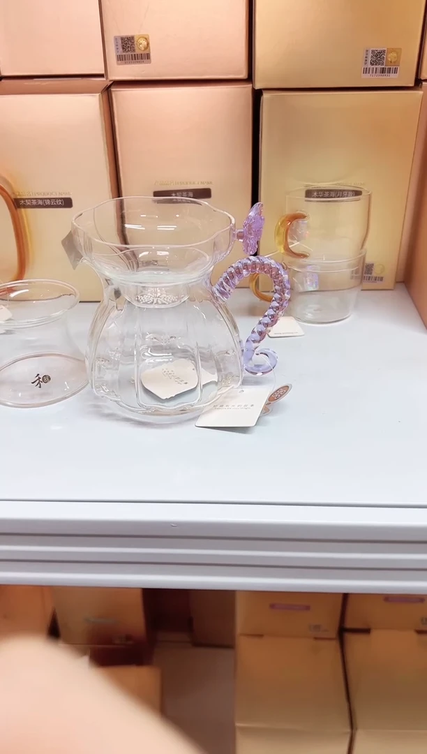 禾器莲意茶海浅紫色加蝶梦激光滤网