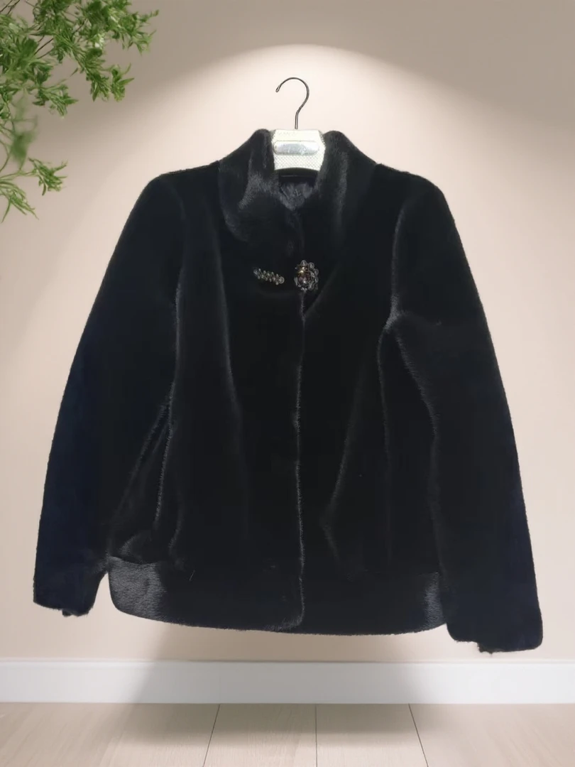 1020N 短款宽松型冬季立领直下摆简约时尚大衣