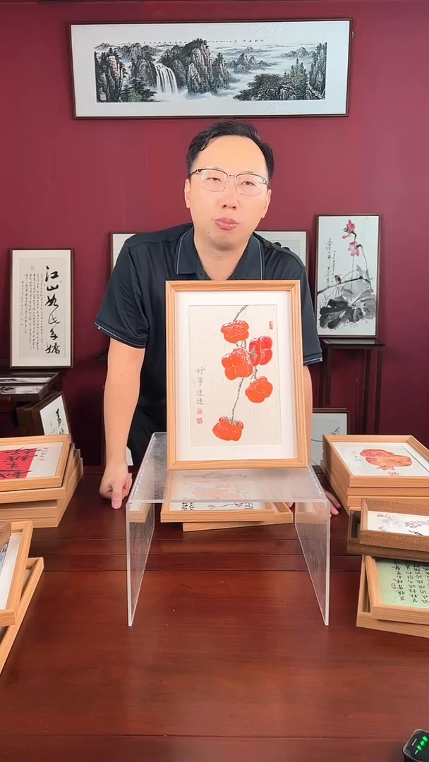 国画好事连连国画摆台