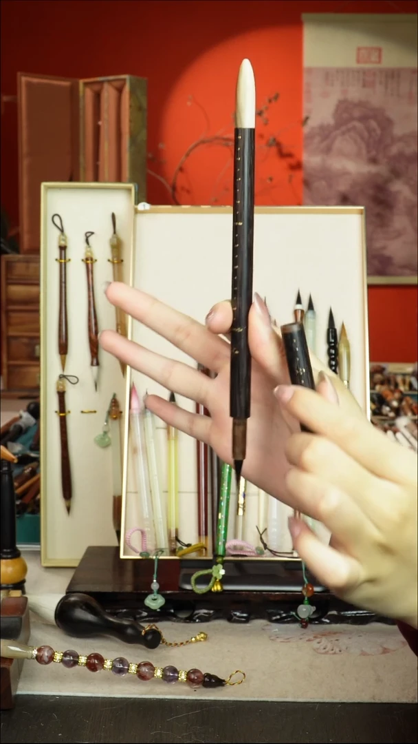 100号闪孤品高货毛笔链接 清水试笔 蘸墨不退