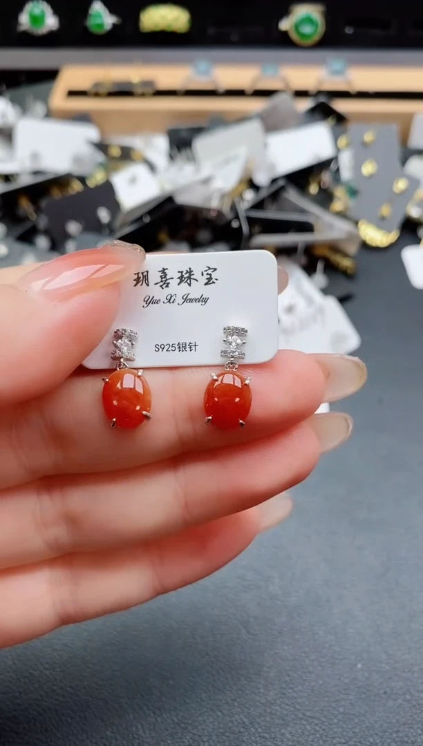 银S925镶嵌戒指翡翠1