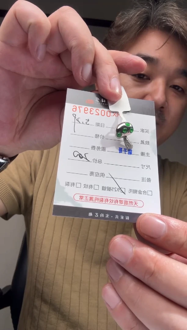翡翠银S925镶嵌颈饰天然翡翠【23976】