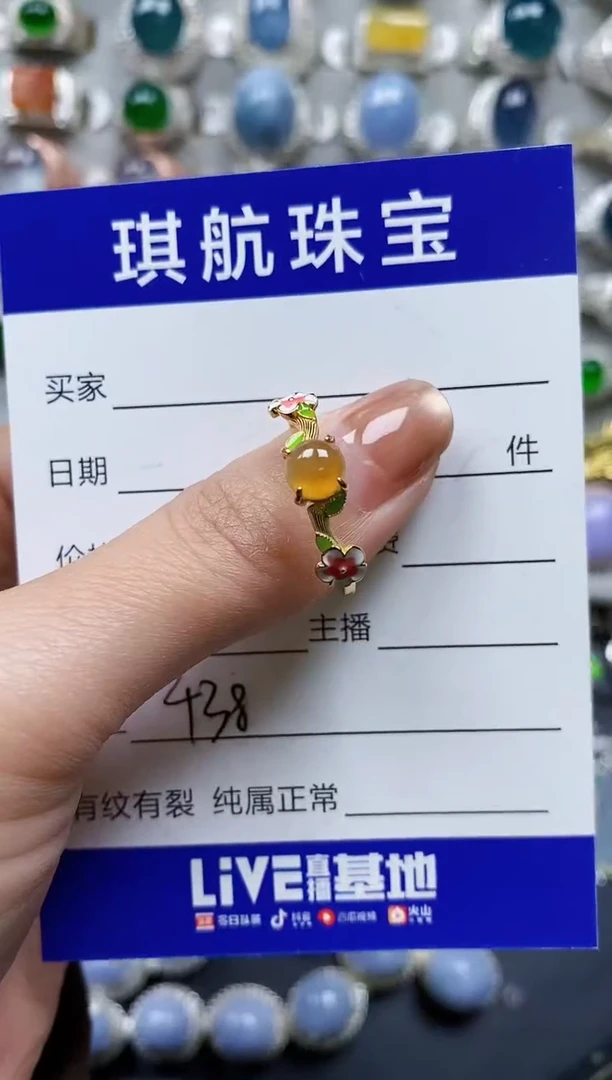 【闪购商品】翡翠戒指银S925镶嵌0438