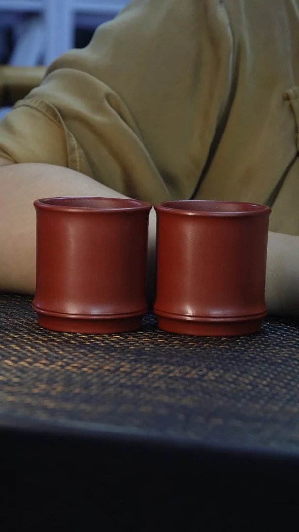 茶杯紫砂福利紫砂竹节一对