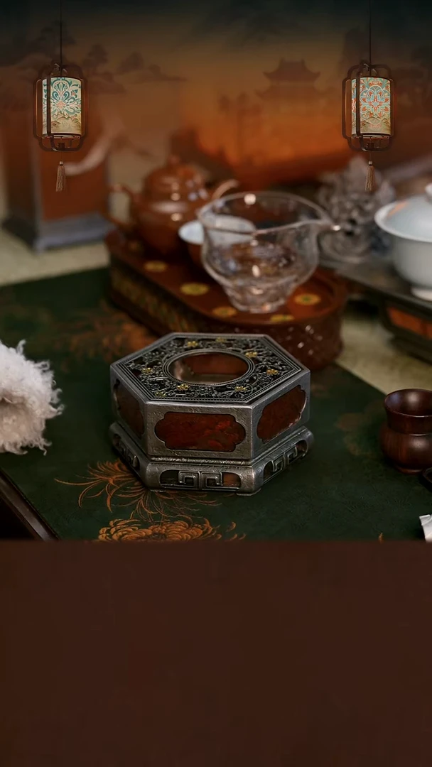 六方形梅花温茶炉