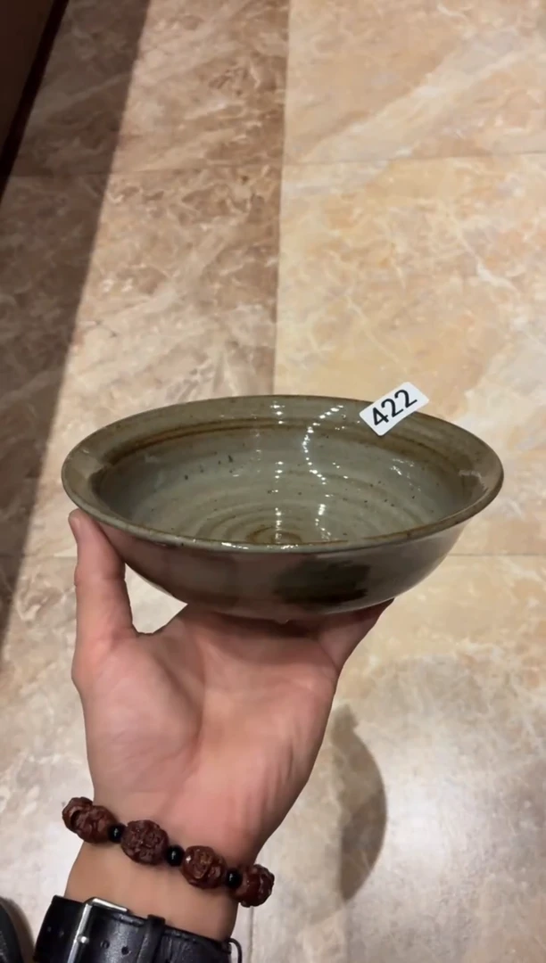 瓷片筱*422灰麻点反边盘1个