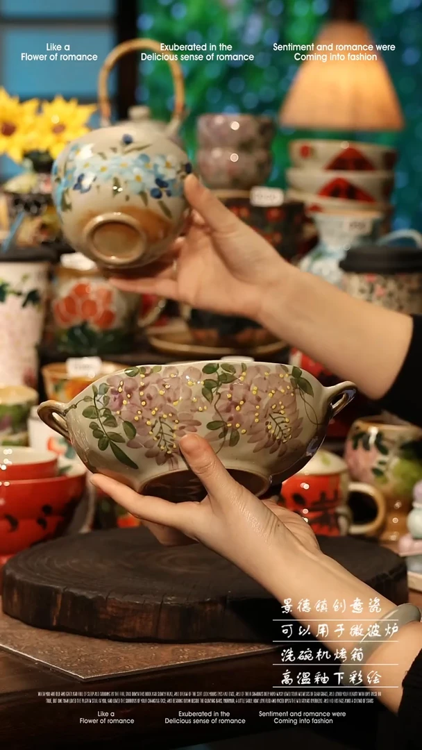 陶瓷景德镇高温釉下彩手工手绘款式@A0375@