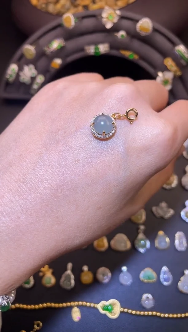 吊坠(不含链)银S925镶嵌翡翠1