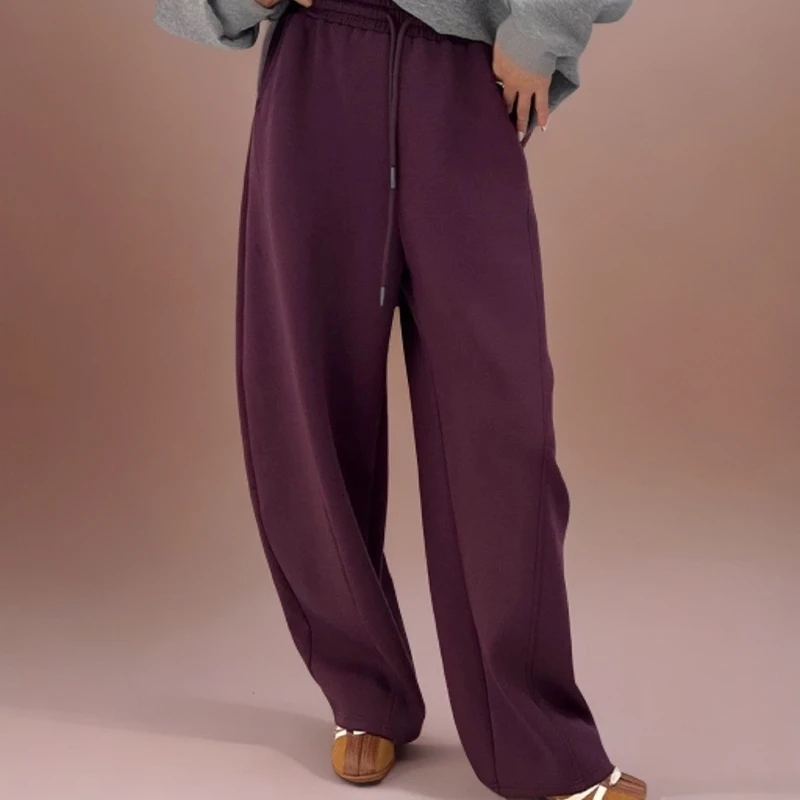 纯色秋冬款镰刀裤阔腿宽松春秋显瘦小个子直筒休闲百搭春秋垂感