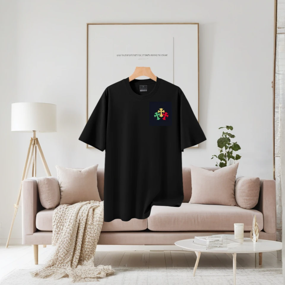 【有克有罗】春夏百搭简约潮流宽松男士短袖T恤运动时尚休闲黑色