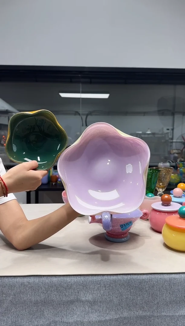 大五瓣花M冷餐具慕忆家手作琉璃高口