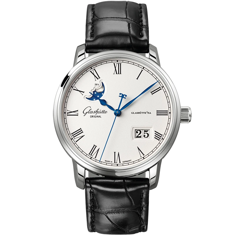 99新 Glashutte Original/格拉苏蒂 议员月相机械100-04-32-12-04
