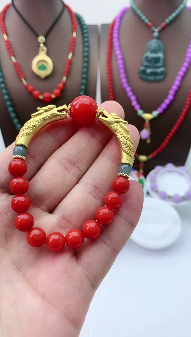 【闪购商品】翡翠手链14K金镶嵌S227手链