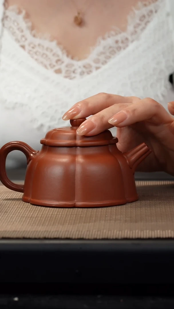 茶壶紫砂熟砂朱泥海棠230c