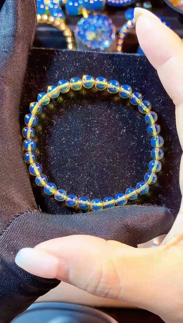 蓝珀未镶嵌珠宝奇石蓝珀5mm单圈