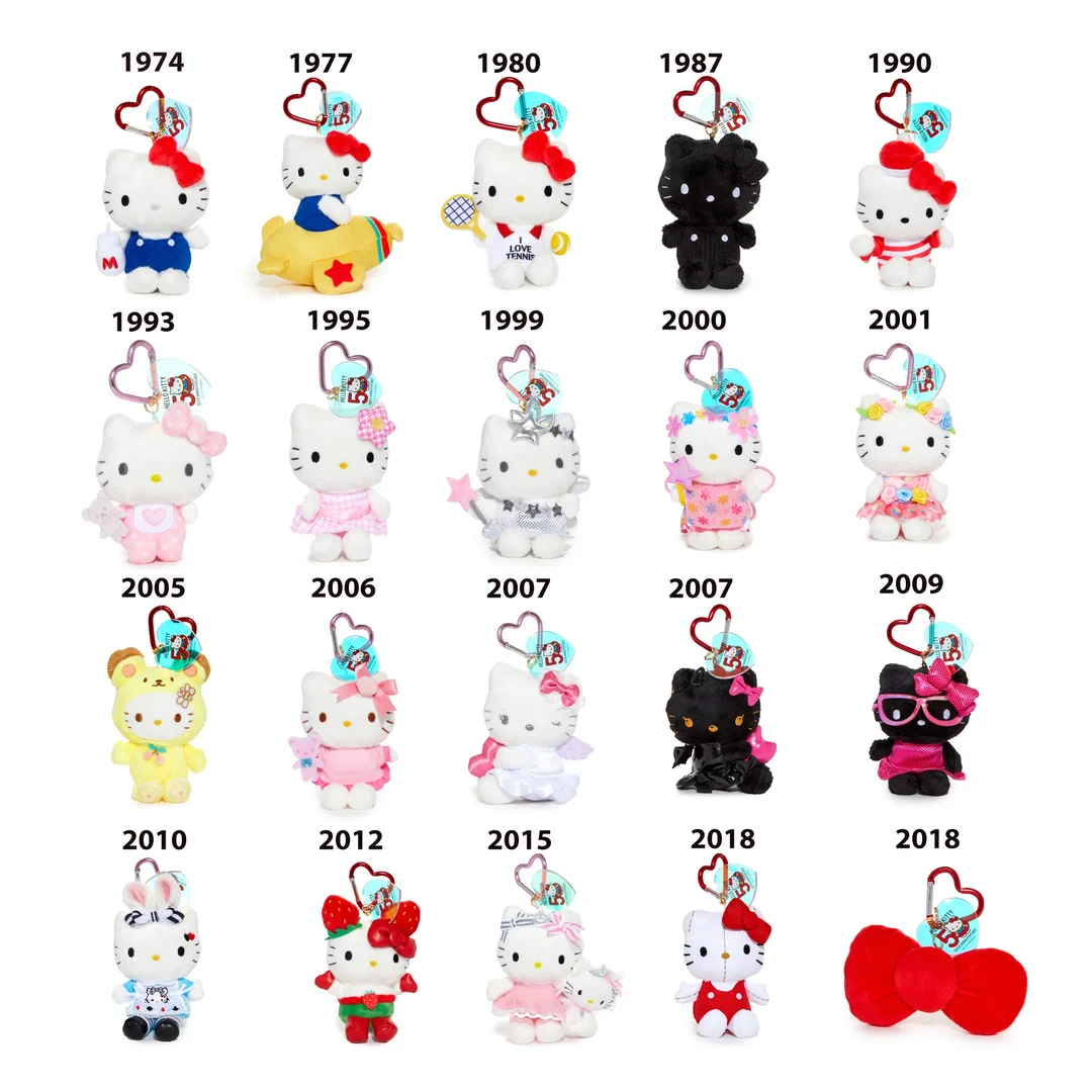 台版正品三丽鸥五十周年hellokitty玩偶挂件爱心扣挂件