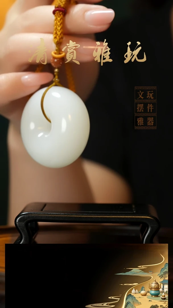 玉《平安扣》手把件摆件