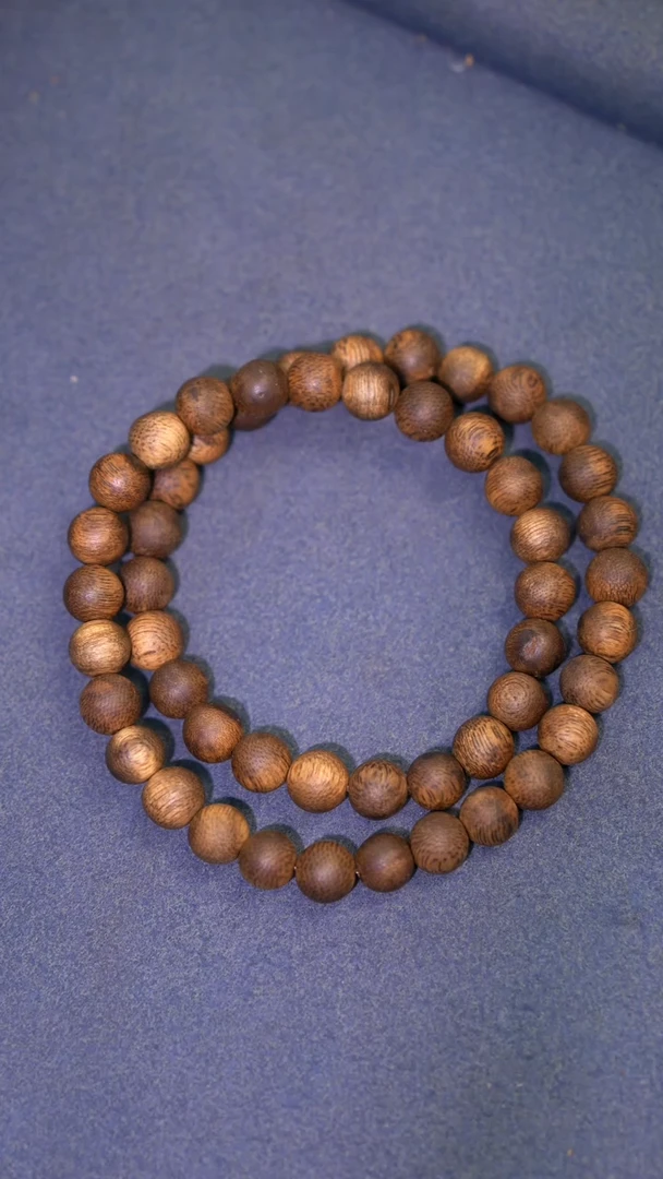 手串沉香0*2海南莺歌绿棋双圈圆珠