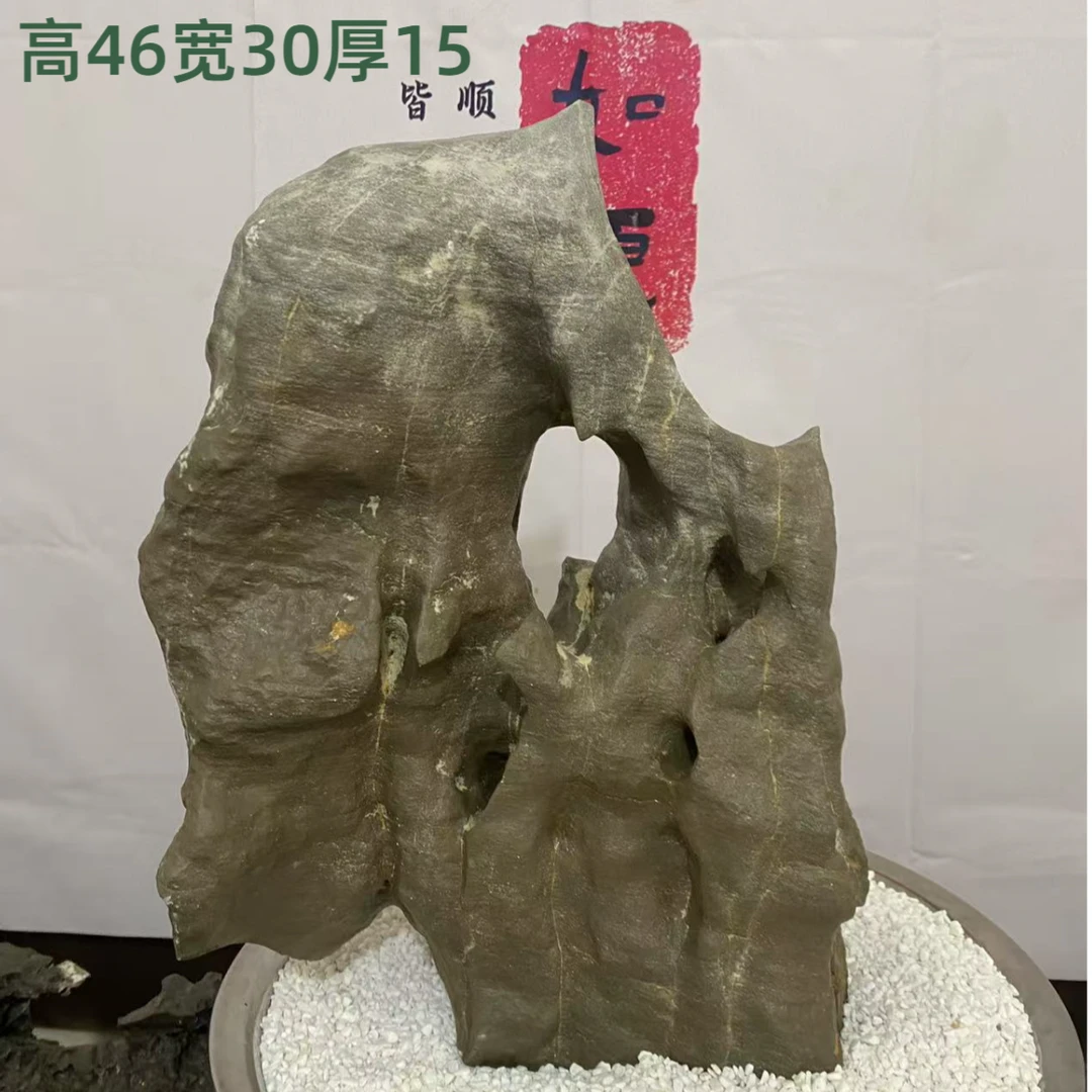 广西太湖石/手工创意书房陶瓷英石精美奇石，新中式室内摆设工艺品