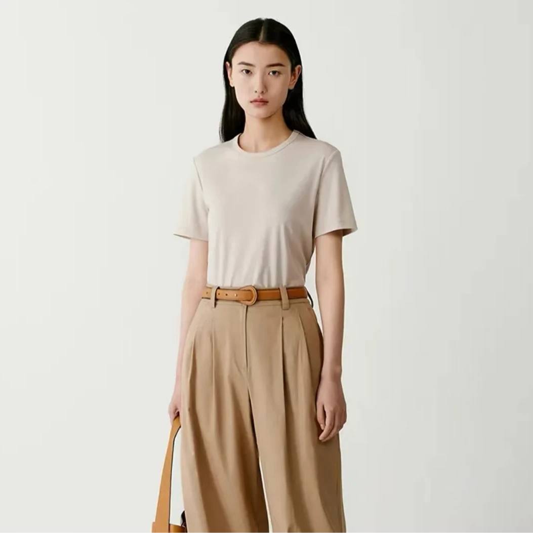 252014【小禾订单】女装新款棉针织布清凉短袖T恤