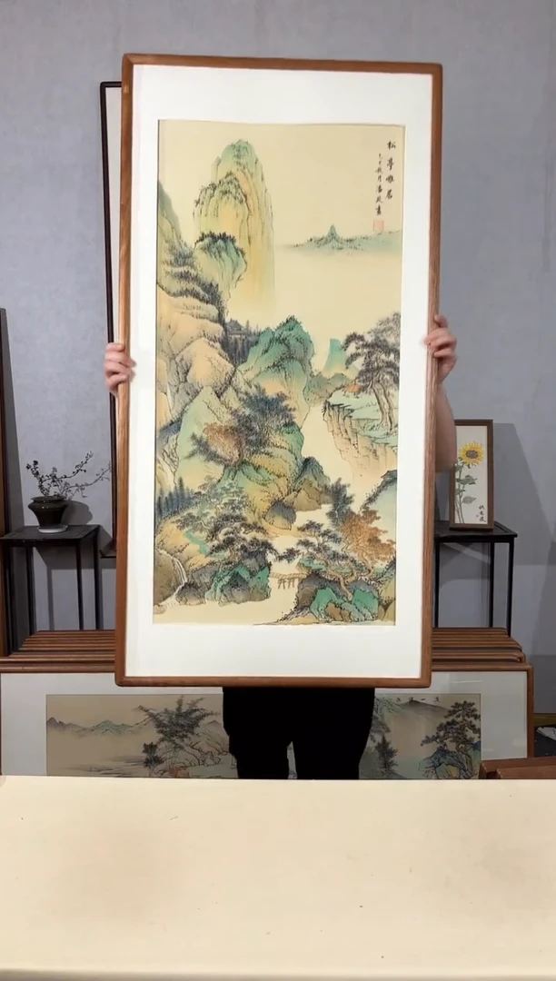国画手绘*松亭雅居*62*122cm带框发货