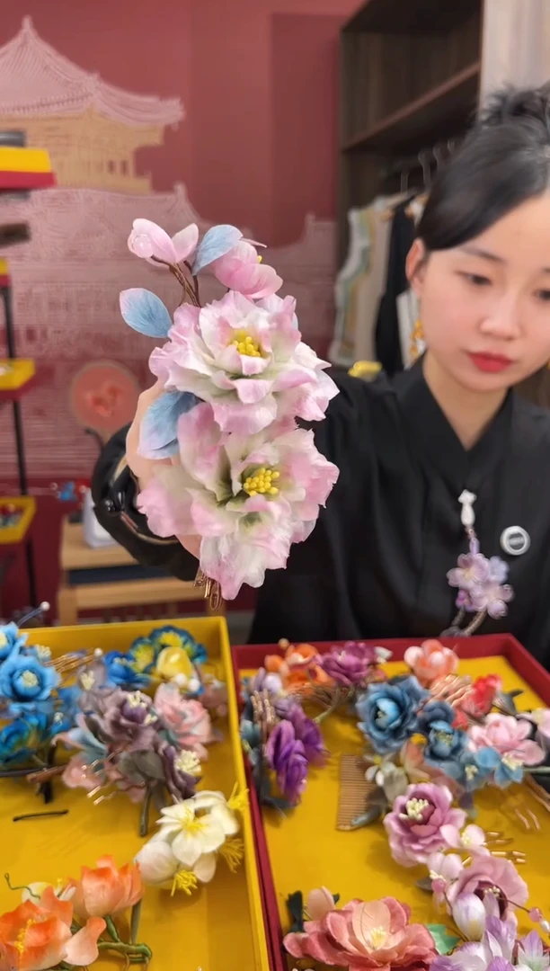 【闪购商品】刺绣非遗绒花（发饰）