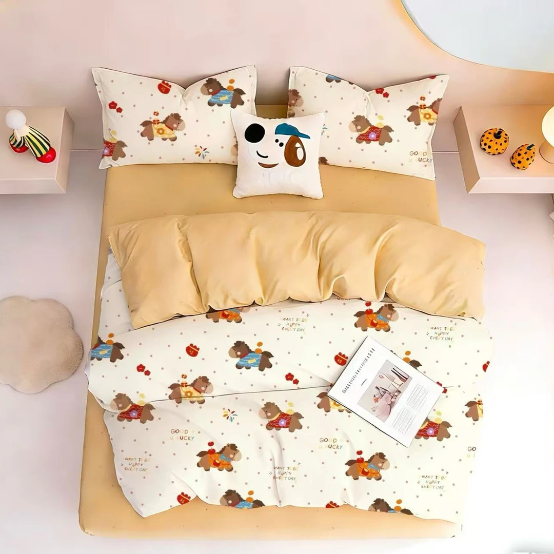 【新年马】加厚全棉纯棉斜纹儿童卡通单人双人被罩亲肤透气四季款