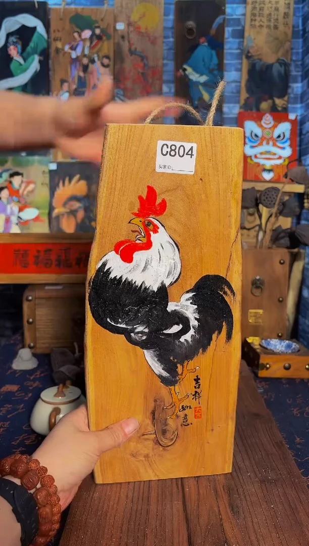 风化老门板丙烯画