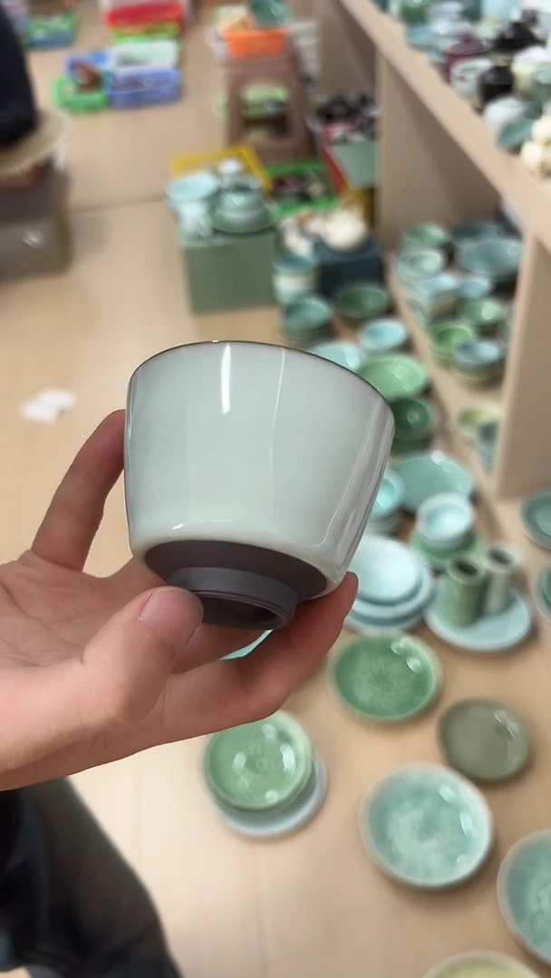 龙泉云间青瓷小米茶器