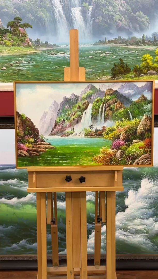 油画 【已装裱】朝鲜原创手绘油画