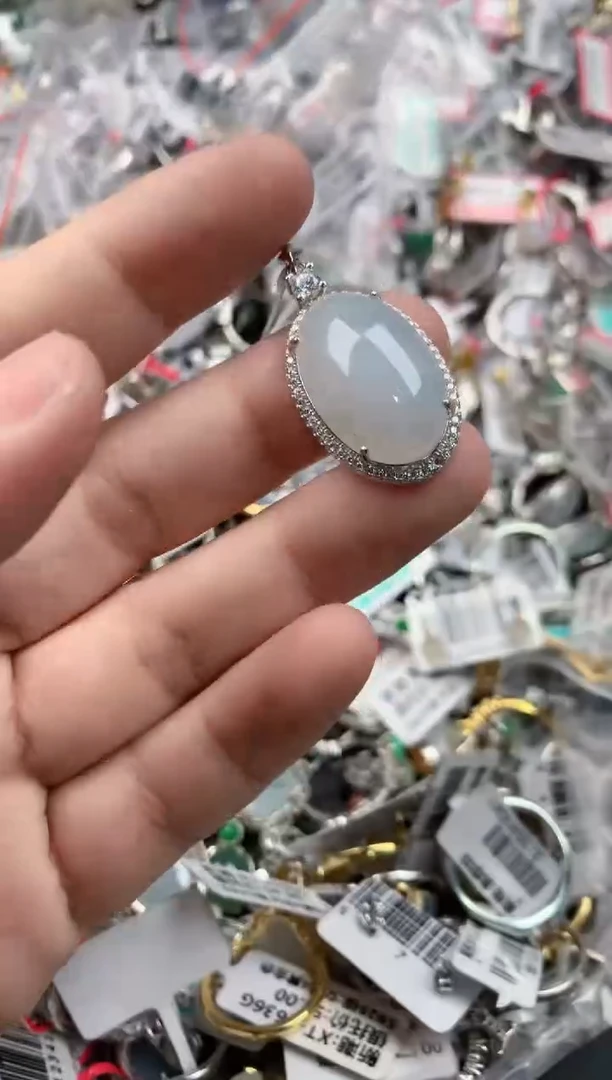 银S925镶嵌戒指翡翠888     3