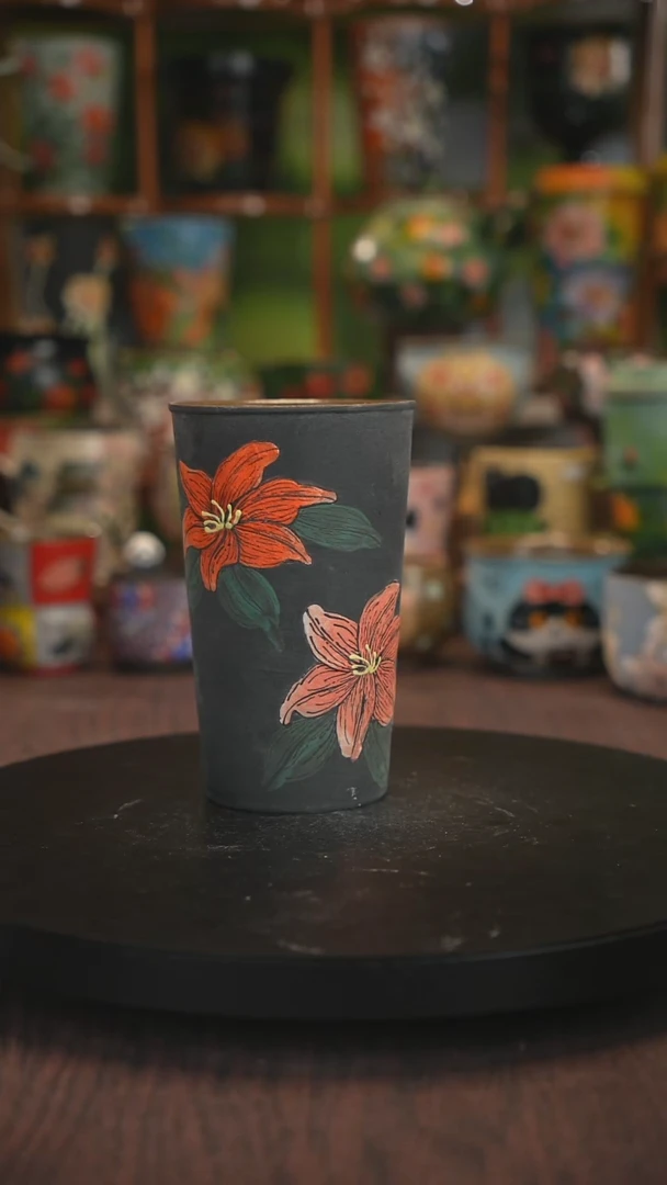 紫砂油画手绘釉下彩