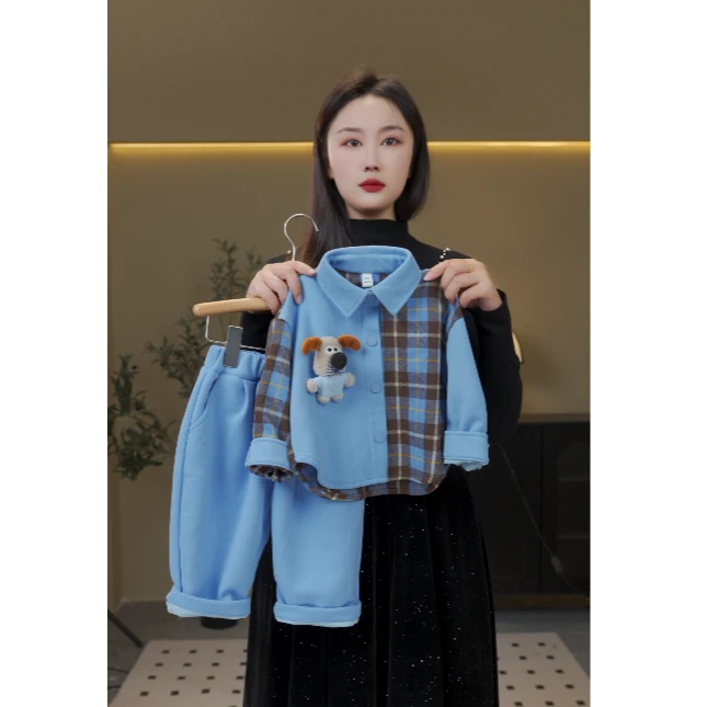 【贝里】2025儿童春秋洋气时尚宽松套装潮流休闲运动套装26315