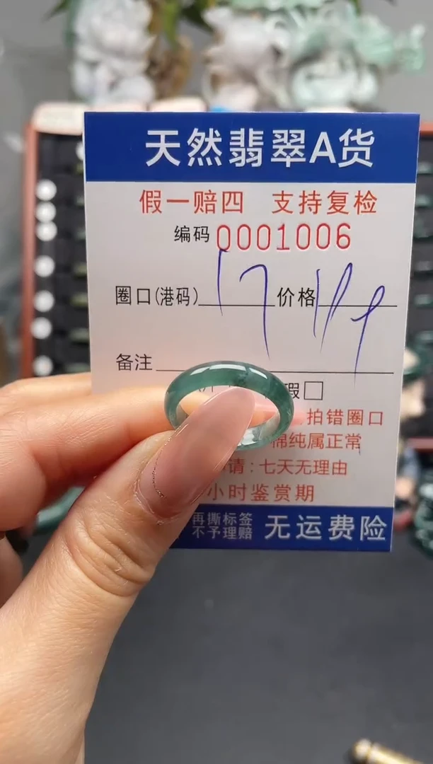 未镶嵌戒指翡翠17*1006