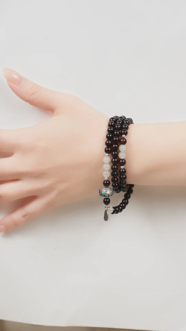 手串檀香紫檀（小叶紫檀）未镶嵌三圈小叶紫檀