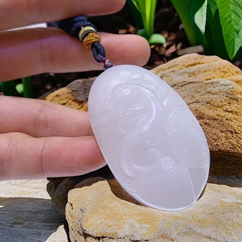 非金属羽毛吊坠 爆款玉龙挂件精雕时尚气质收藏品男女款玉坠玉佩