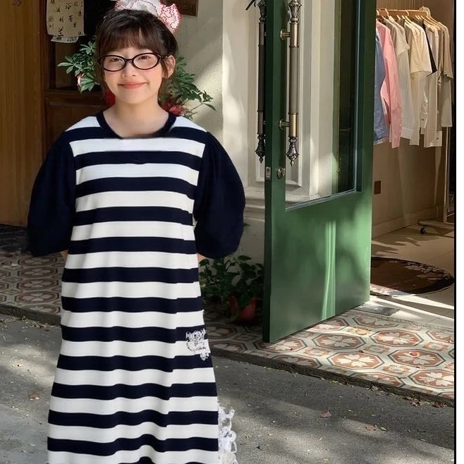 98082高端专享夏季天花板连衣裙黑白条（B）