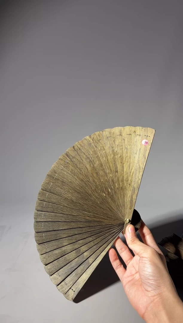 其他楠木（金丝楠）ゞ***a128号18cm乌木金丝楠小叶桢楠扇子