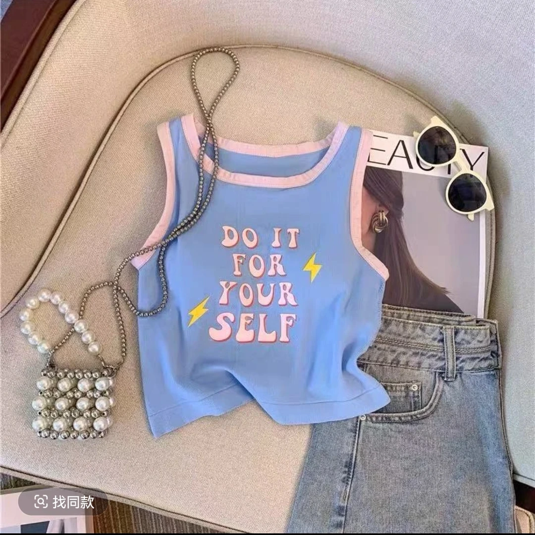 九儿家1605字母吊带背心