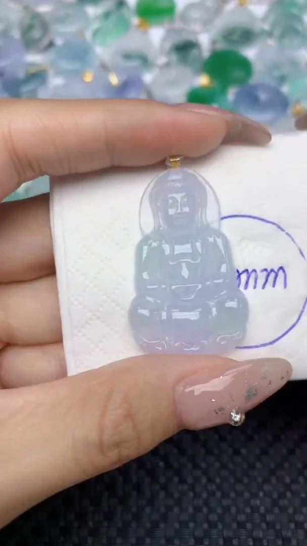 颈饰18K金镶嵌翡翠天然缅甸翡翠a货百元以上9元证书费自理