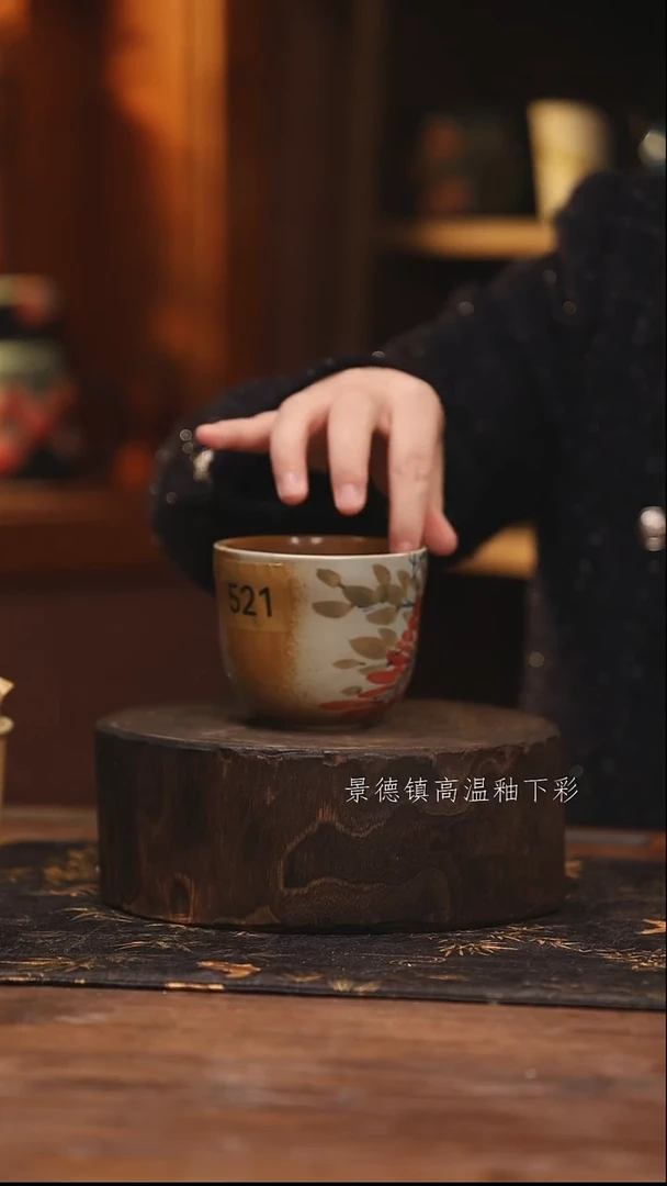 陶瓷  景德镇高温釉下手绘陶瓷@L521@