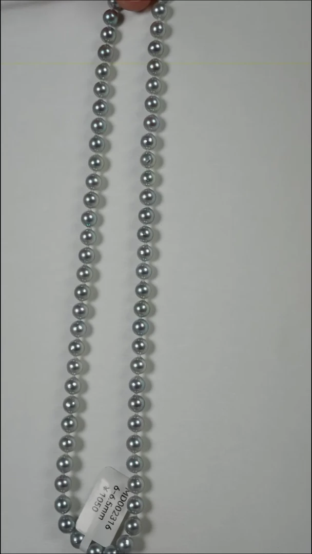 项链银S925镶嵌海水珍珠AK真多麻6-6.5mm