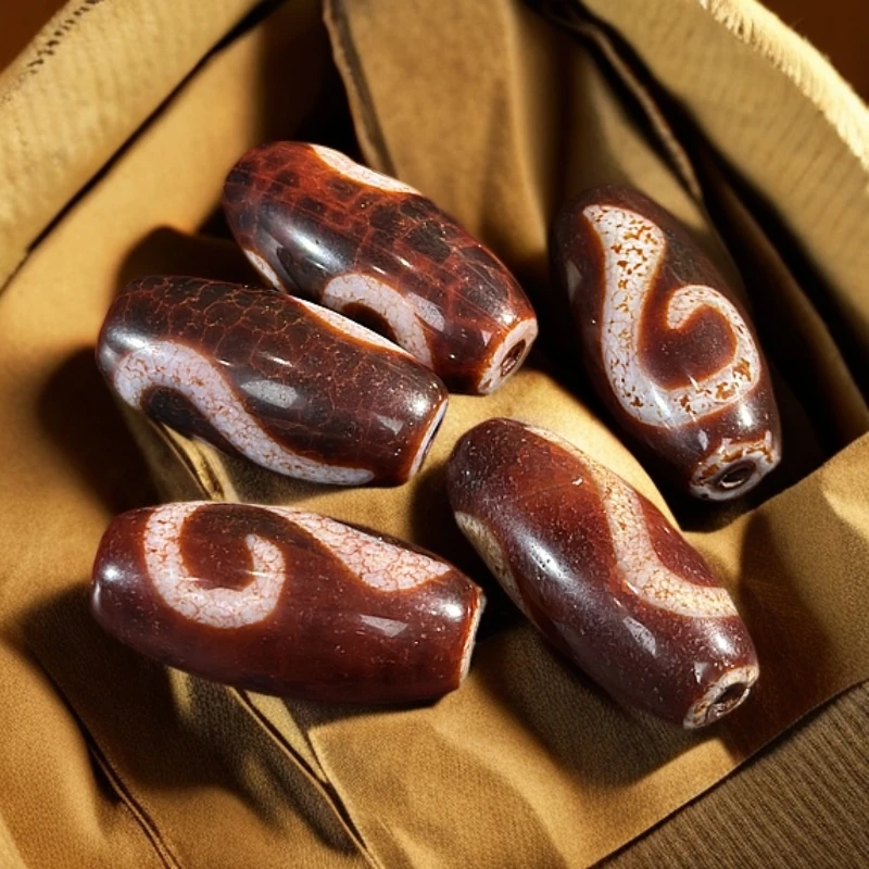 【四宝臻品】红肉如意胖器型玛瑙单珠30*14mm多样性发一