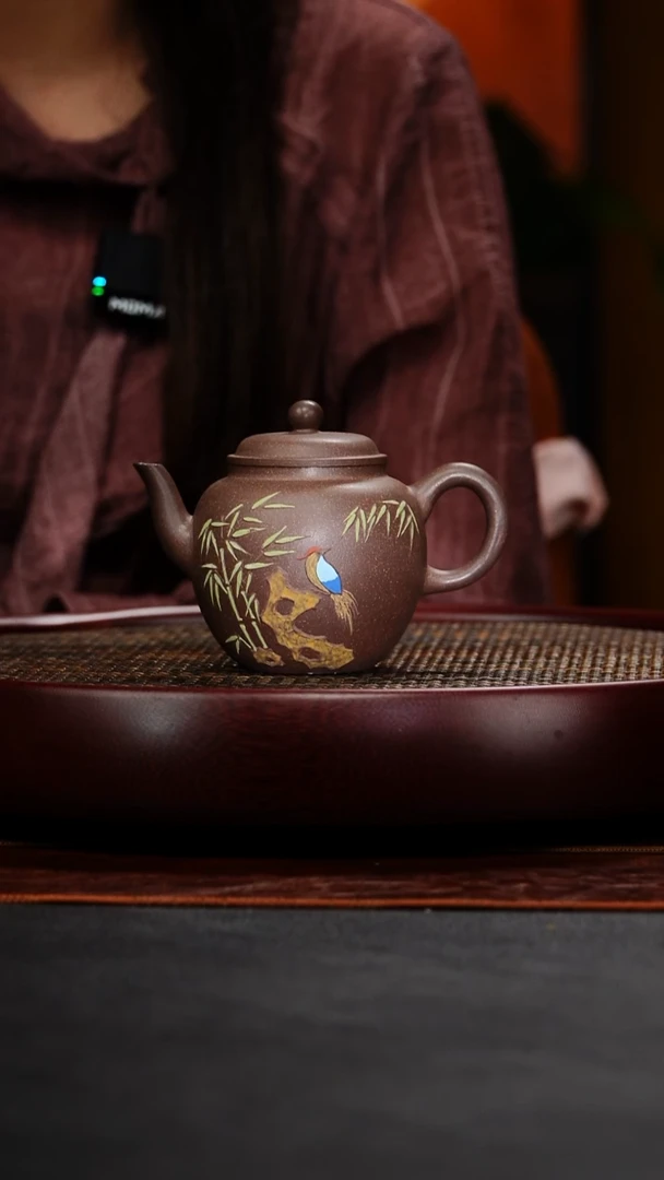 茶壶紫砂成进窑 宫灯133 天青 240毫升