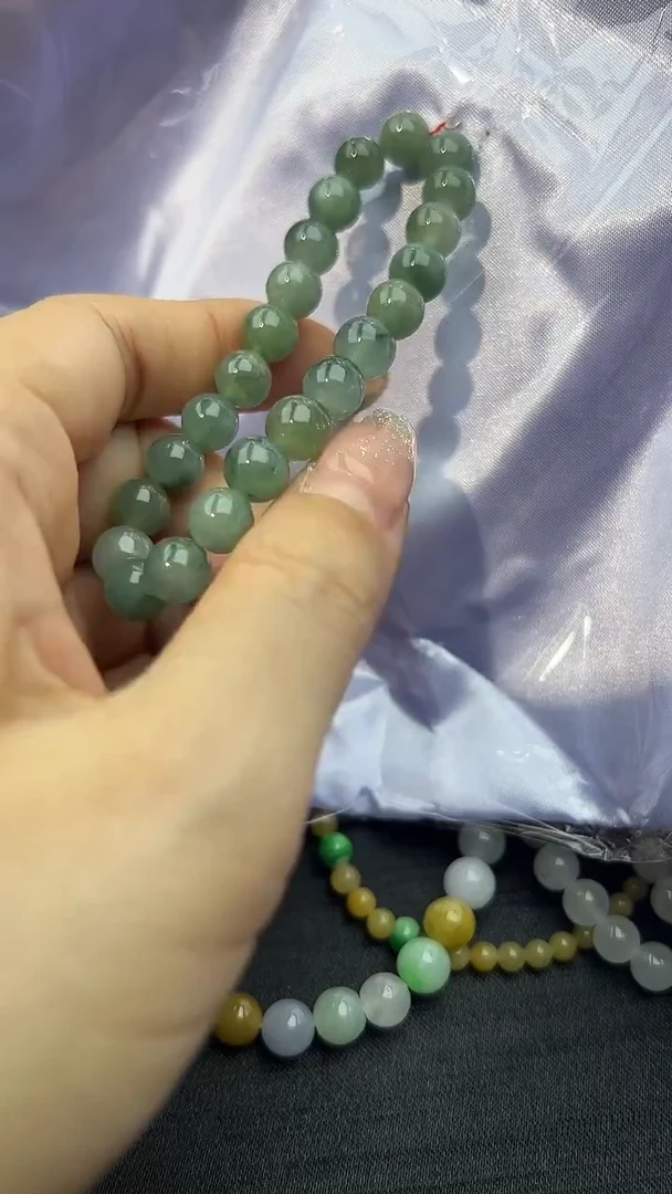 未镶嵌手串翡翠玉珠卡8.3