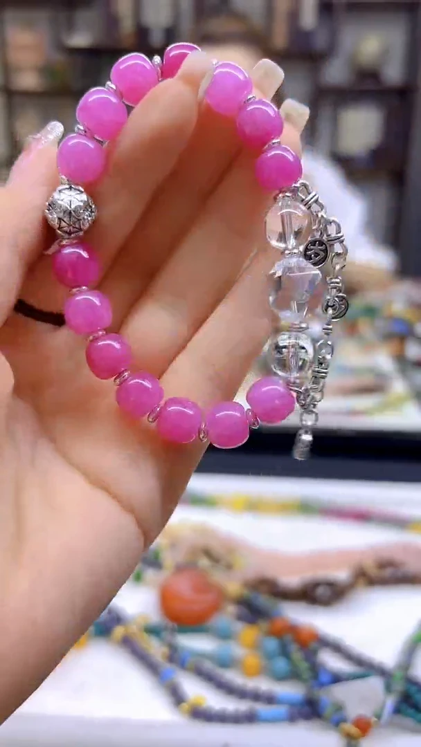 菱锰矿（红纹石）未镶嵌手链DIY款S745