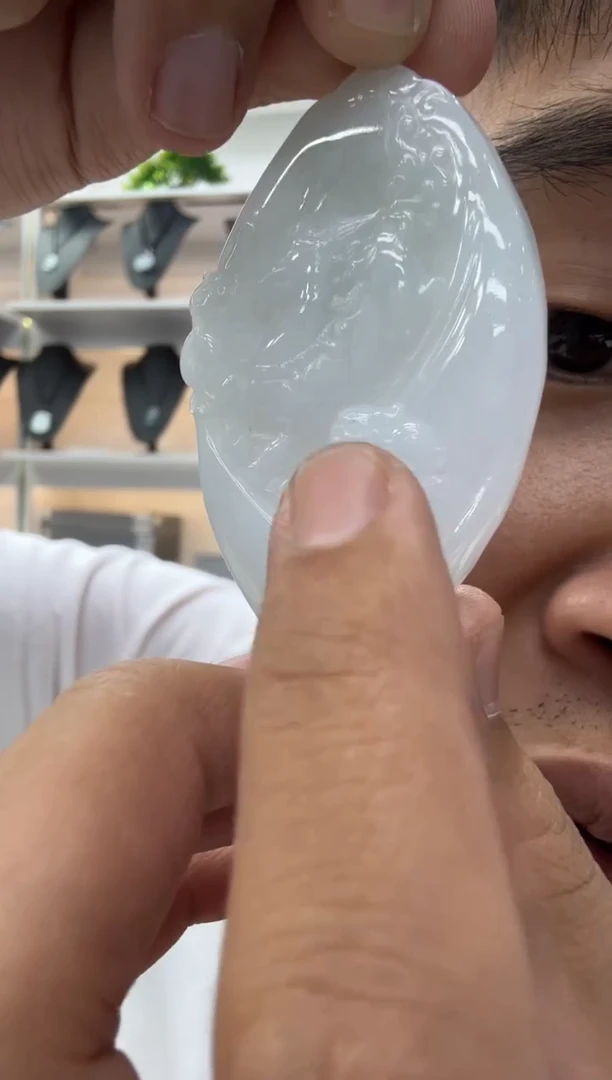 颈饰未镶嵌翡翠天然翡翠A货孤品一件